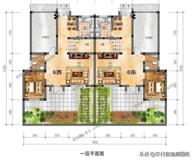 两兄弟合伙建房子，这套双拼户型太赞了，你的邻居已经收藏了